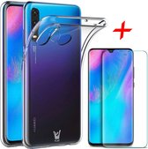 iCall - Huawei P30 Lite Hoesje + Screenprotector - Transparant Siliconen TPU Soft Gel Case