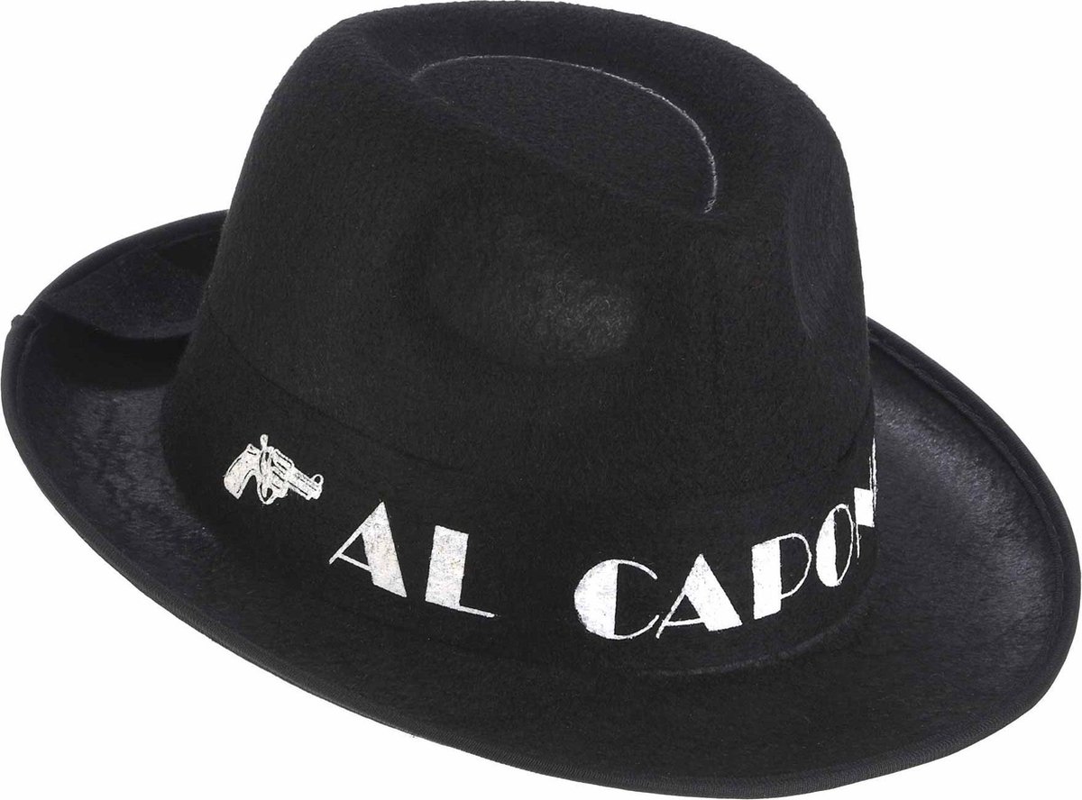 Vegaoo - Zwarte Al Capone borsalino hoed volwassenen