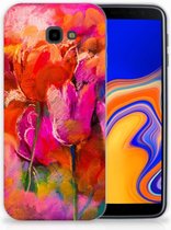 Geschikt voor Samsung Galaxy J4 Plus (2018) TPU Siliconen Hoesje Design Tulpen