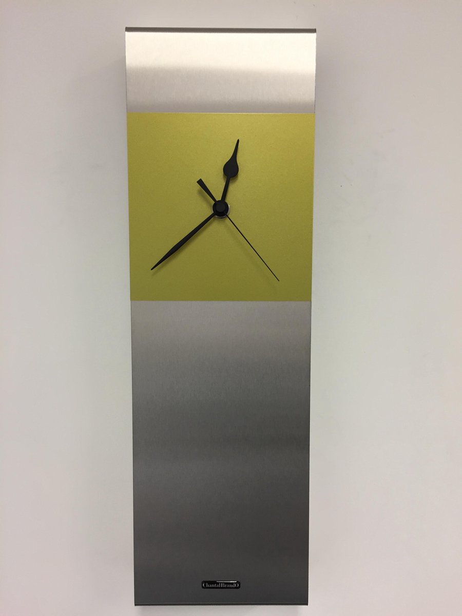 Wandklok Manhattan Lime green Modern Design