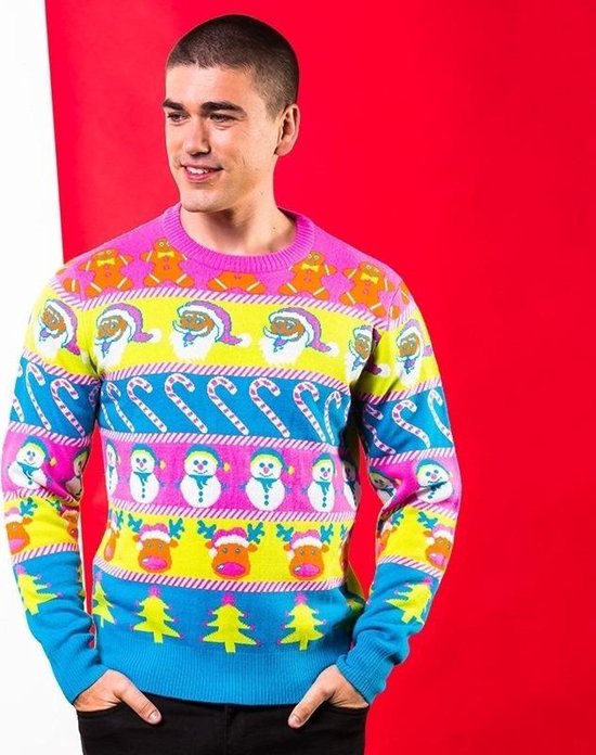 Gevangene Monteur duidelijk Fel gekleurde kerst trui voor heren XXL | bol.com