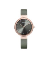 BERING 12034-667 - Horloge - Satijn/leer - Rosékleurig - Ø 34 mm