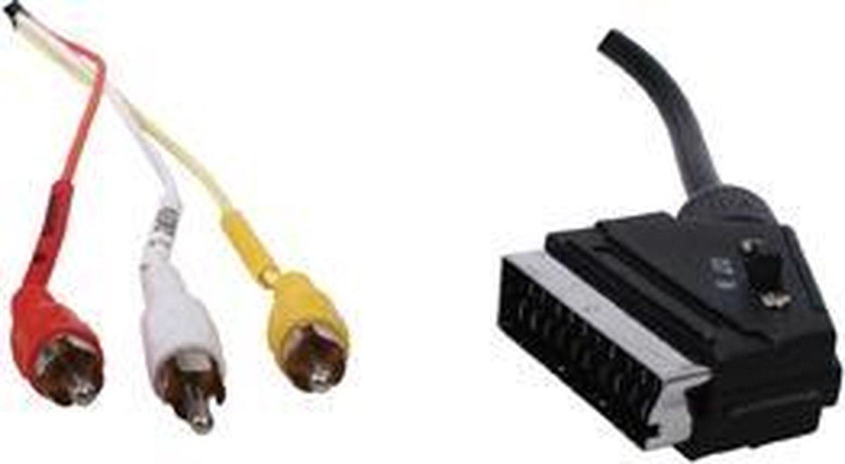 HQ 3x RCA naar Scart kabel 1,5m