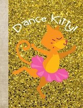 Dance Kitty Gold Glitter 8.5 X 11 College Ruled 150 Pages Journal Notebook