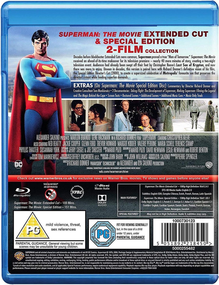 SUPERMAN THE MOVIE EXTENDED [Bluray] [2018] [Region Free] (Bluray