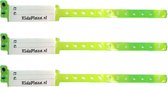 SOS polsbandjes – Set van 3 Naambandjes met kindveilige sluiting - ID bandjes – 06 armbandjes – Infobandjes - KidsPlaza.nl Neon Lime
