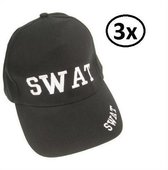 3x Baseball cap SWAT - Pet base ball cap Politie S.W.A.T