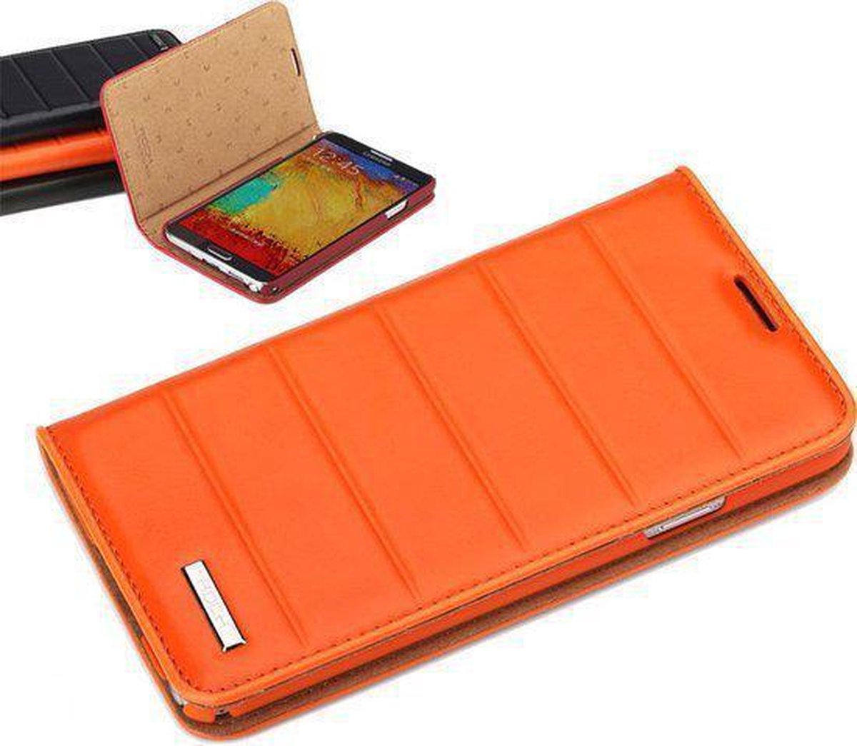 ROCK Leather wallet case voor de Samsung Galaxy Note 3 (ELITE Serie orange)