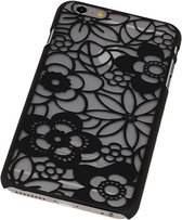 Apple iPhone 6 Plus Hardcase Lotus Zwart - Back Cover Case Bumper Hoesje