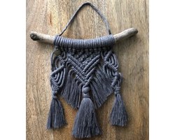 Bukuri muur decor, macrame muur decor, macramé muur opknoping taupe kleur