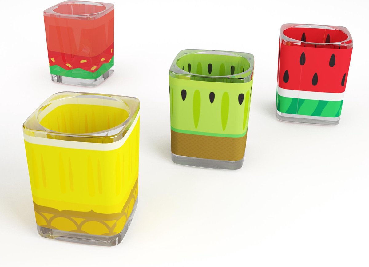 Fun Drinking Shotglas Fruit Set of 4 Pieces