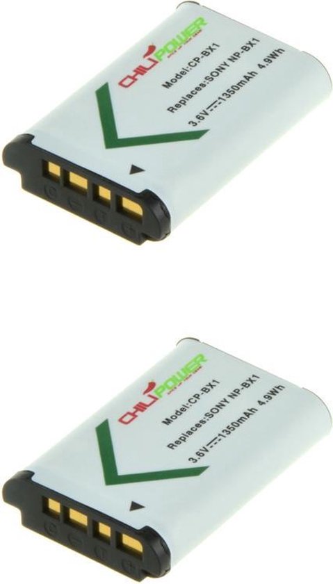 Sony NP-BX1 accu 1350mAh 2-pack voor Actioncam, Cybershot en HDR-camera’s – ChiliPower