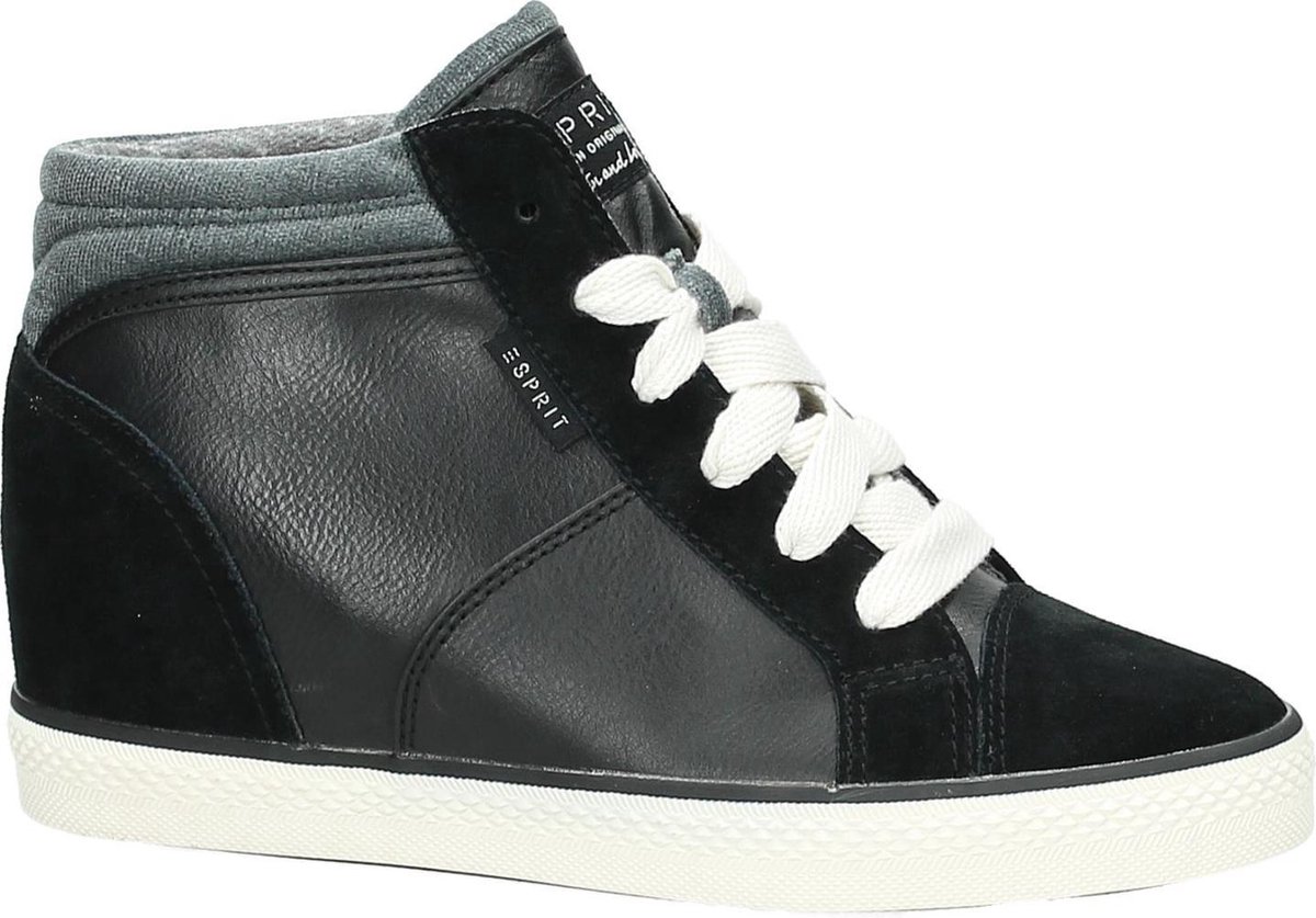 Esprit - 095ek1w059 - Sneaker met sleehak - Dames - Maat 41 - Zwart - 001  -Black | bol.