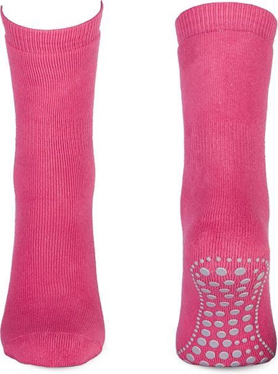 Basset Antislip sokken met ABS noppen 1 paar - 38 - Roze