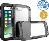 2x Apple iPhone 7 Plus - Waterdicht Hoesje Zwart IP68 Certifering voor het Zwemmen en Skiën tot 10 meter Waterproof - Heavy Armor Beschermend Hoesje tegen Valschade