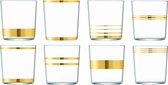 LSA Deco Waterglas - 390 ml - Set van 8 Stuks - Goudkleurig