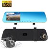 Full HD auto dashcam spiegel, autoblackbox DVR, voor en achter camera.