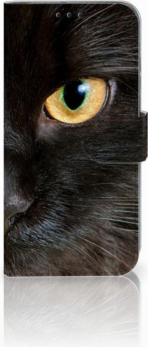 Honor 10 Lite Telefoonhoesje met Pasjes Zwarte Kat
