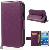 Litchi Wallet hoesje Samsung Galaxy Grand Neo paars