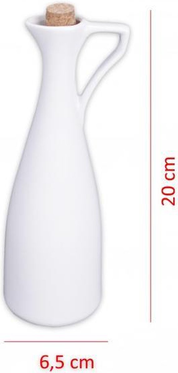 Porcelain 300ml Oil Balsamic Vinegar Dressing Decanter Dispenser Pourer Bottle Set of 2 