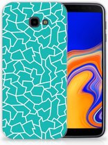 Geschikt voor Samsung Galaxy J4 Plus (2018) TPU Siliconen Hoesje Design Cracks Blue