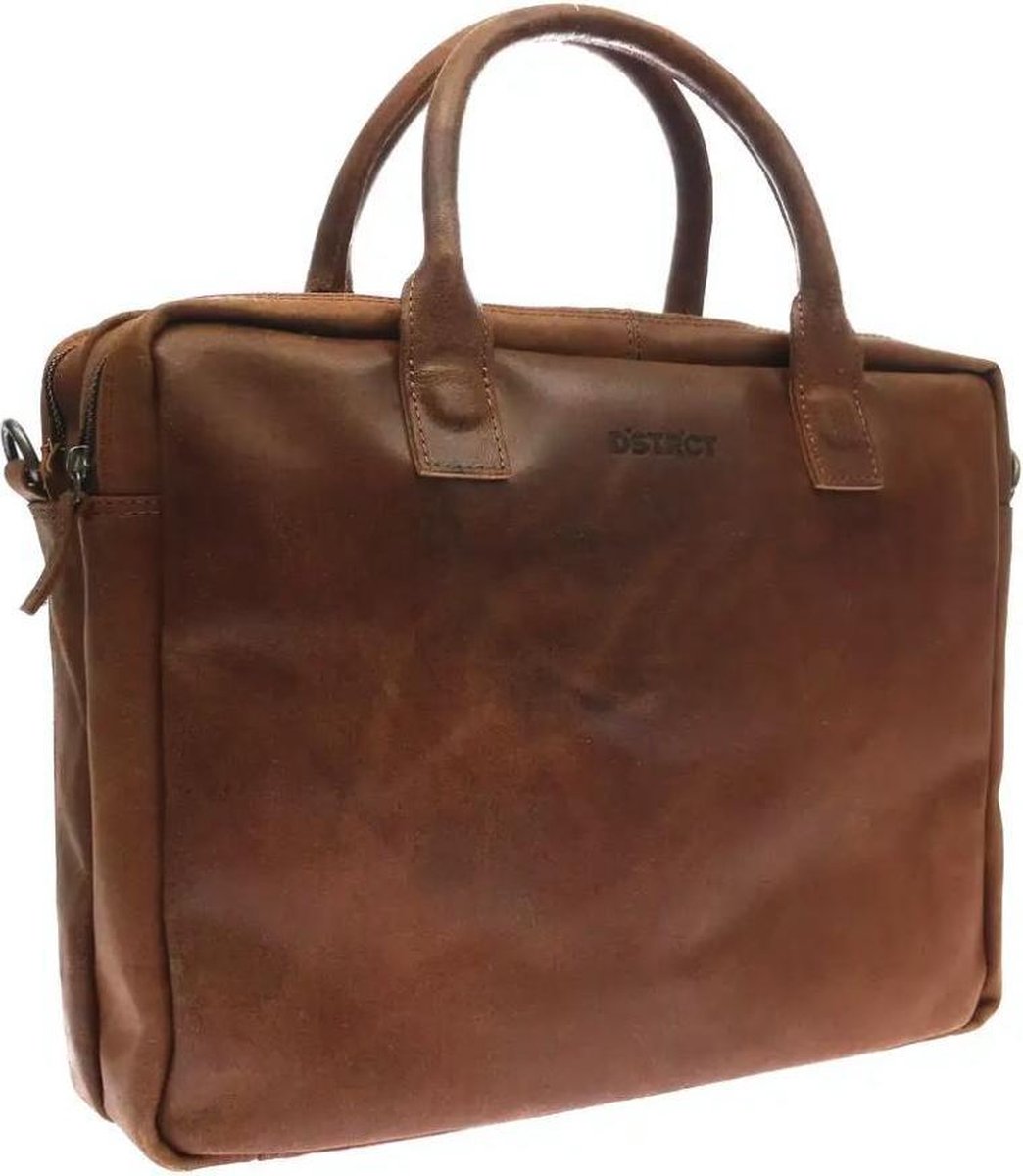 DSTRCT Fletcher Street Leren Laptoptas - 15,6 inch - Cognac