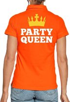 Koningsdag poloshirt / polo t-shirt Party Queen oranje dames - Koningsdag kleding/ shirts M