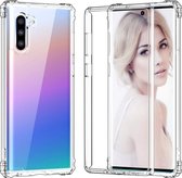 Samsung Galaxy Note 10 Anti Shock Hybrid Hoesje Soft Case + 2X Tempered Glass Screenprotector