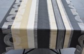 Luxe Stof Bedrukt Tafelzeil – Tafelkleed – Tafellaken – Afwasbaar – Duurzaam – 140 x 220 cm – Wit - Zwart - Beige