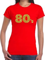 Onwijs bol.com | 80's goud glitter t-shirt rood dames - Jaren 80 EQ-88