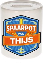 Kinder spaarpot voor Thijs - keramiek - naam spaarpotten