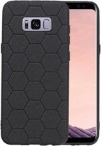 Hexagon Hard Case - Telefoonhoesje - Backcover Hoesje - achterkant hoesje - Geschikt voor Samsung Galaxy S8 Plus - Zwart