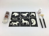 Glittertattoo set thema : Paarden / Horses