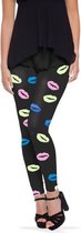 Zwarte legging met lippen/kusjes voor dames
