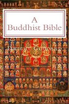 Boek 'A Buddhist Bible' door Dwight Goddard, met afbeeldingen van Boeddha's en symbolen.