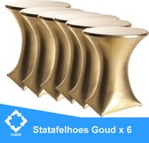 Statafelrok Luxe x 6 - Statafel Tafelrok - Statafelhoes - Stretch – GOUD - ∅80 x 110 cm – geschikt voor Horeca Evenementen | Sta Tafel Hoes | Statafel | Staantafelhoes | Cocktailpa