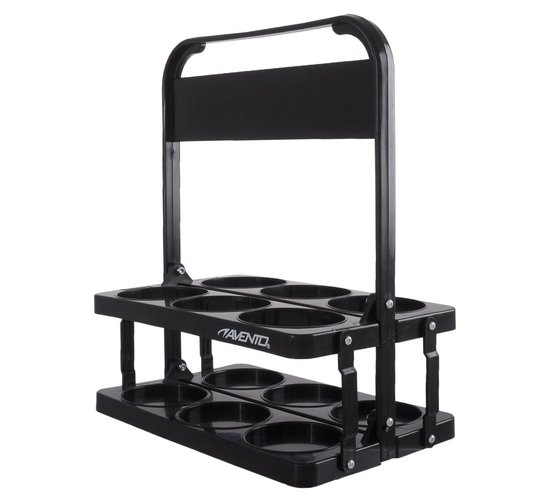 Avento Inklapbaar Draagrek - voor 6 Bidons - Zwart - 28 x 33.5 x 17.5 cm van Avento — afbeelding 4