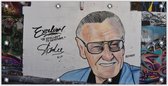 Tuinposter –Muurschildering van Stan Lee– 200x100 Foto op Tuinposter (wanddecoratie voor buiten en binnen)