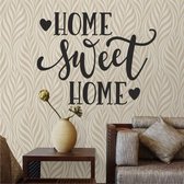 Muursticker - Home Sweet Home - 50x70 - Zwart
