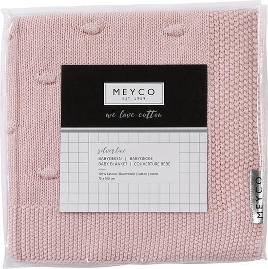 Meyco Silverline Knots wiegdeken - 75 x 100 cm - roze