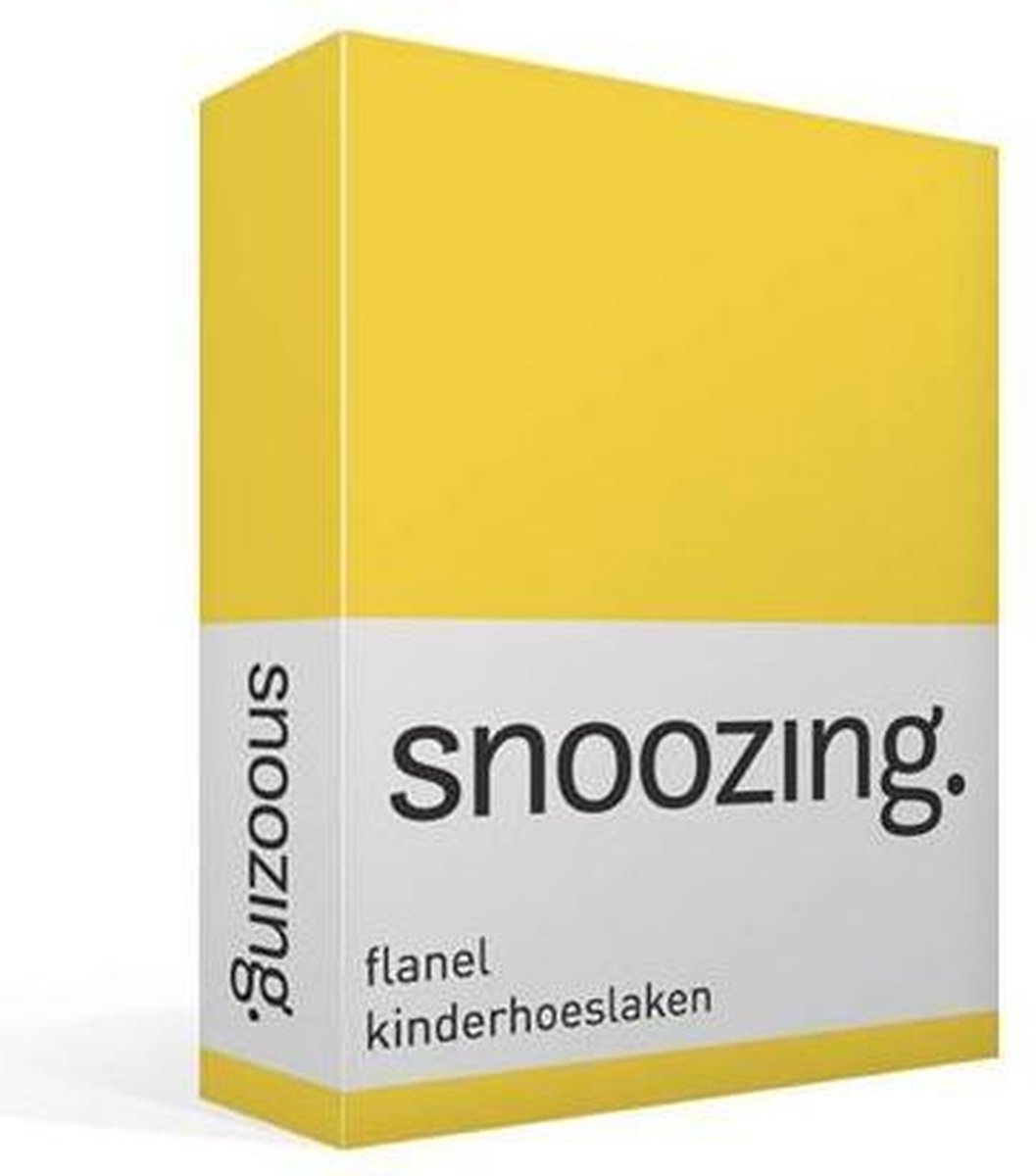 Snoozing - Flanel - Kinderhoeslaken - Wiegje - 40x80 cm - Geel