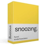 Snoozing - Flanel - Kinderhoeslaken - Wiegje - 40x80 cm - Geel