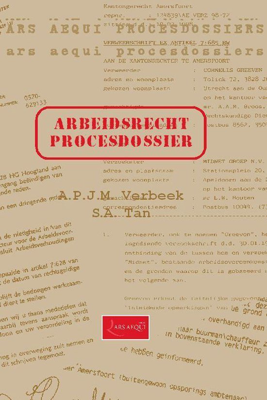 Cover van het boek 'Arbeidsrecht procesdossier / druk 1' van S.a. Tan en A.P.J.M. Verbeek