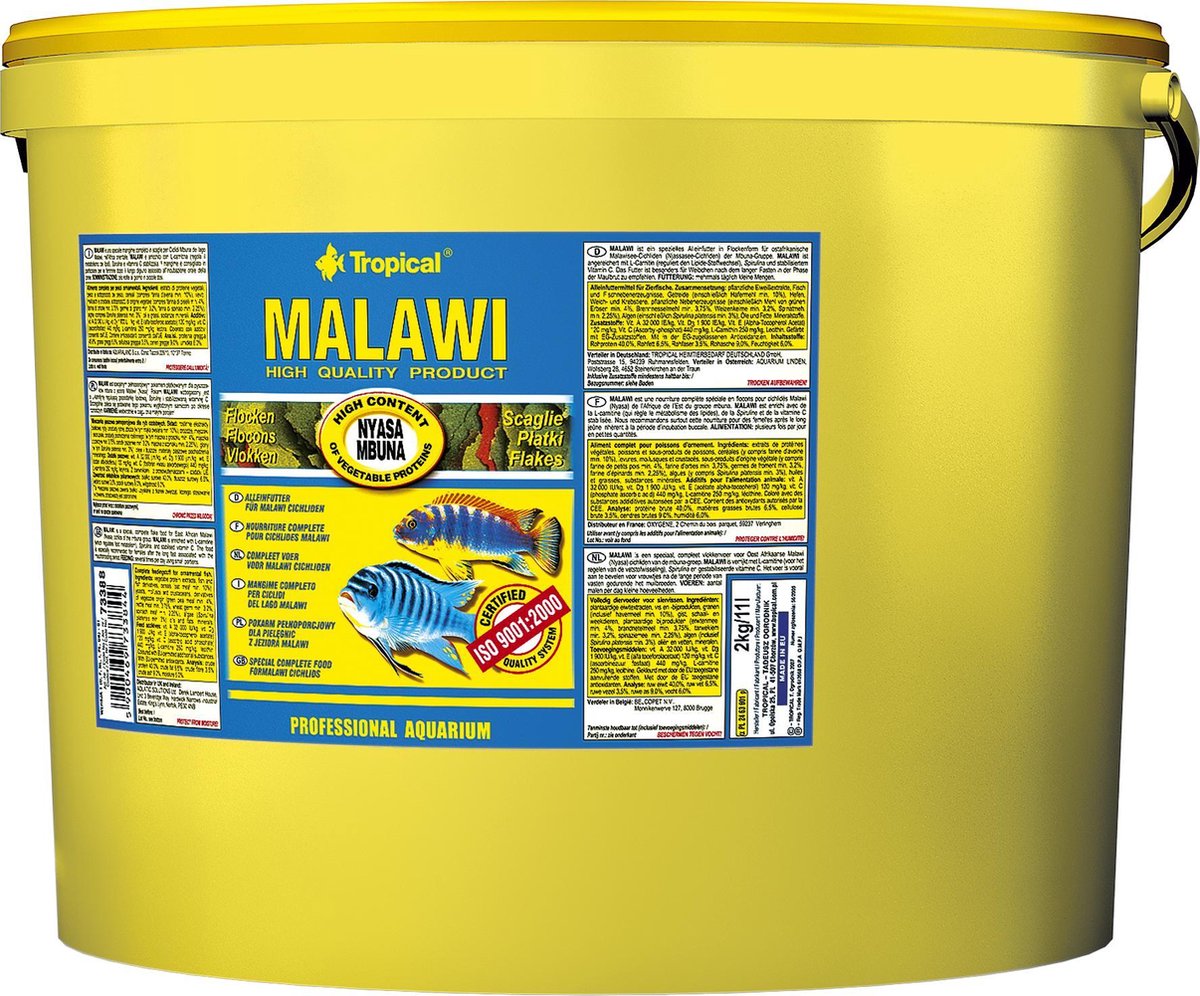 TROPICAL visvoer Malawi flakes 2kg/11l