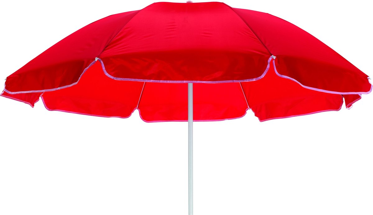 Strandparasol - inclusief draagtas - rood - Ø145 cm - in hoogte verstelbaar