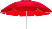 Strandparasol - inclusief draagtas - rood - Ø145 cm - in hoogte verstelbaar