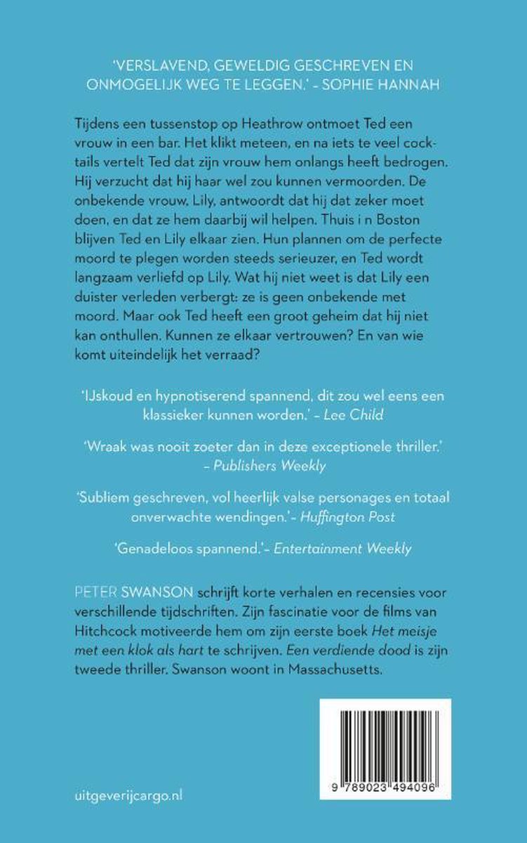 Een verdiende dood - back cover