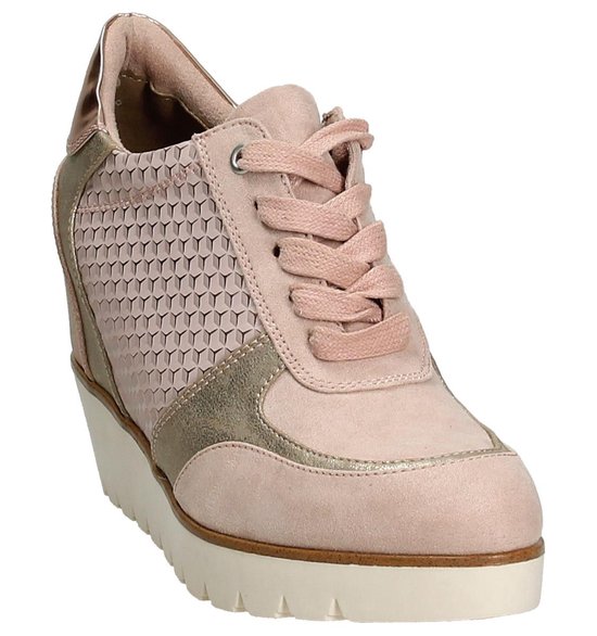 Tamaris - 1/23310/28 - Sneaker met sleehak - Dames - Maat 40 - Roze 588 -Rose/Struct | bol.com