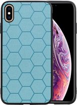 Blauw Hexagon Hard Case voor iPhone XS Max