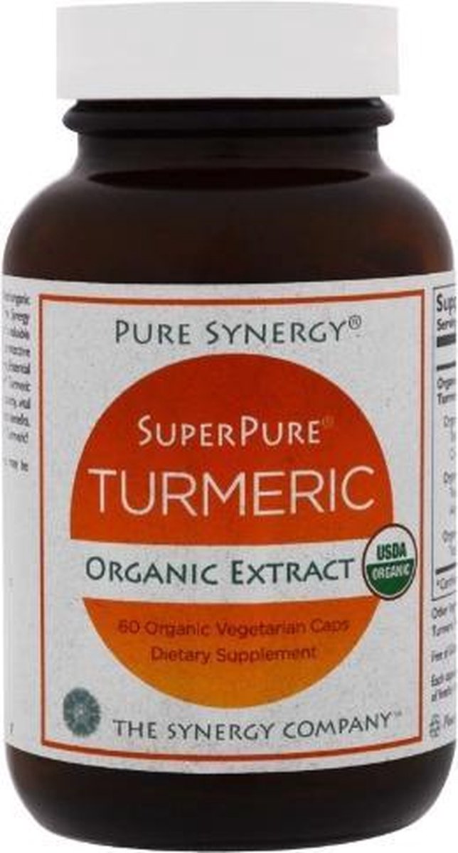 Goedkoopste Organic SuperPure Turmeric Extract (60 Organic Veggie Caps) - The Synergy Company